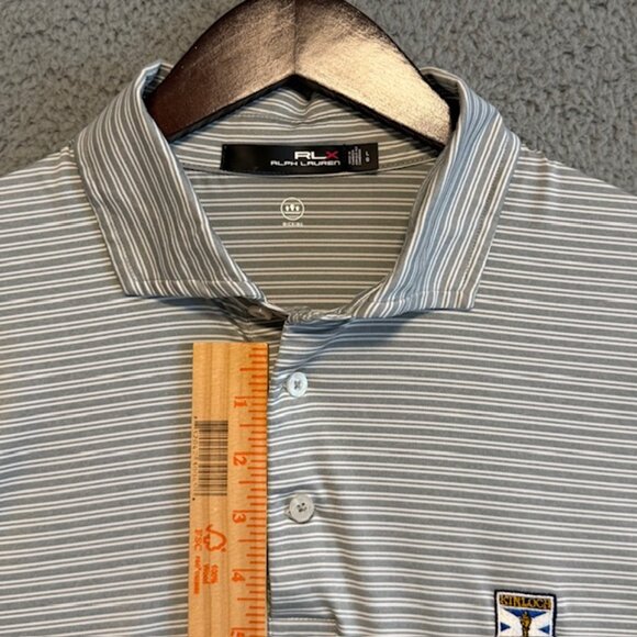 RLX Ralph Lauren Polo Shirt Mens Large KINLOCH Golf Gray Short Sleeve Button - Picture 12 of 16